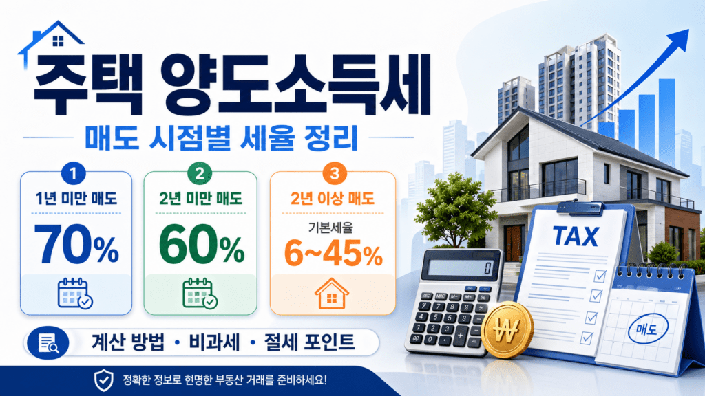 주택 양도소득세와 매도 시점별 세율 정리
