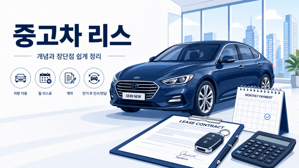 중고차 리스 개념과 장단점 정리