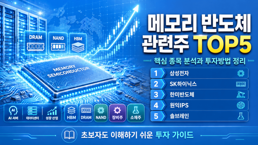 메모리 반도체 관련주 TOP5와 투자방법