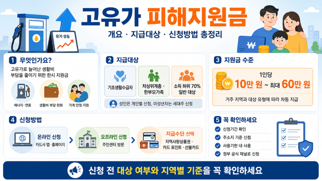 고유가 피해지원금 신청방법과 지급대상 정리