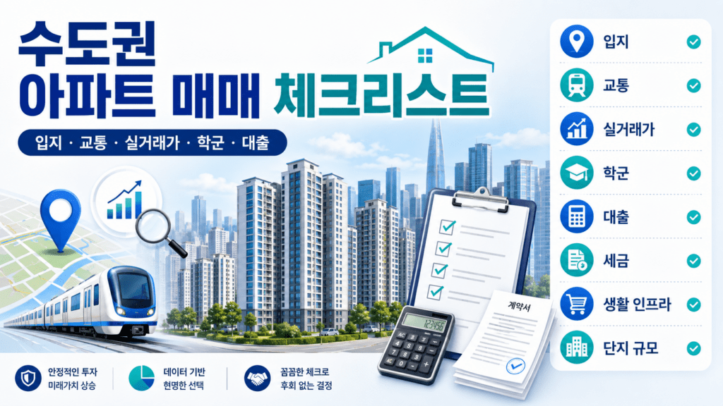 수도권 아파트 매매 전 꼭 확인해야 할 체크리스트